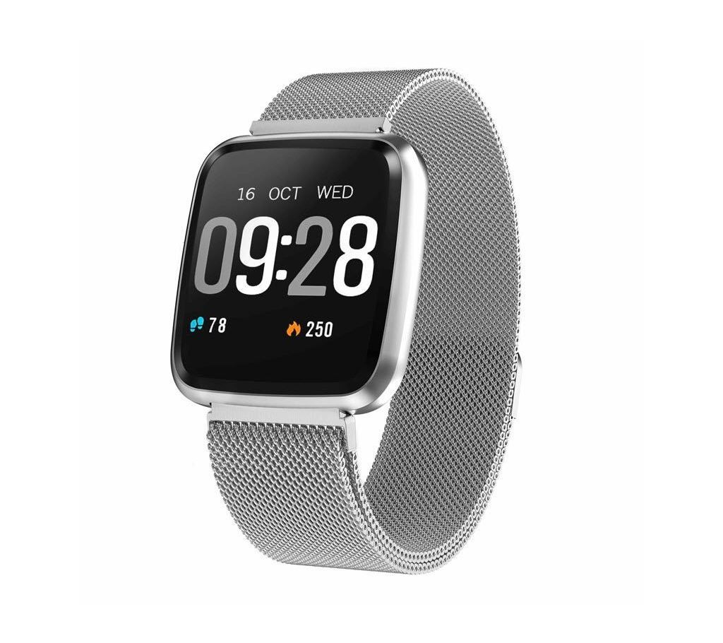 HuaWise Y7 Smartwatch with Magnetic Steel Belt-Silver