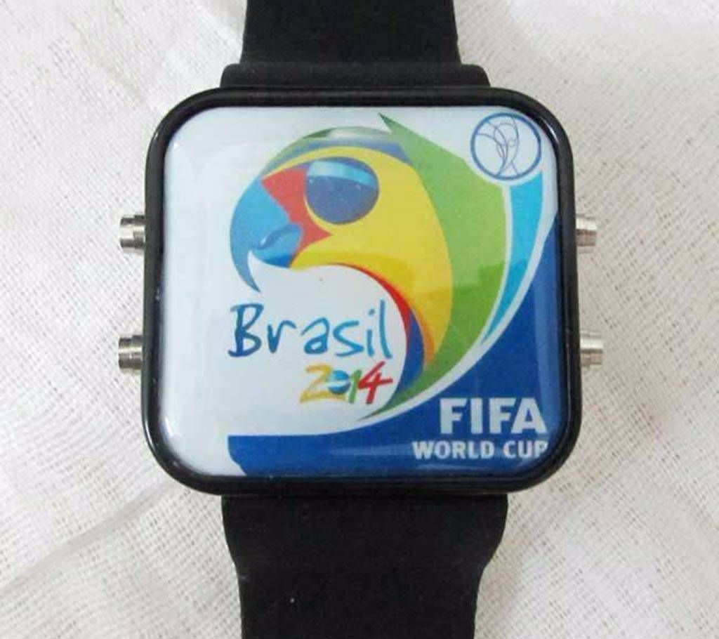 FIFA Theme Silicon Belt LED Wrist Watch