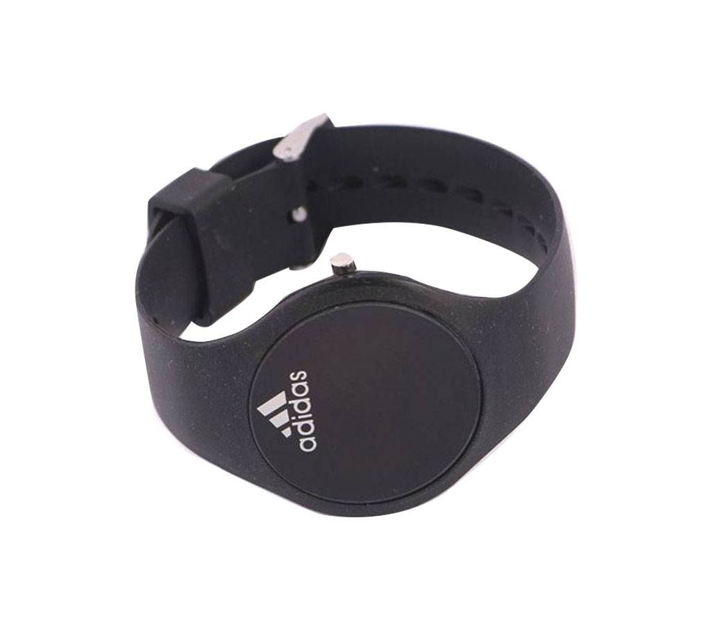 Black Rubber Strap LED Digital Watch For Kids