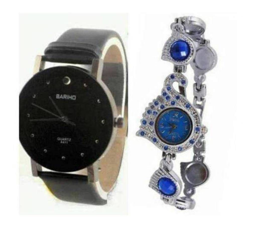 Bariho-copy & Peacock Combo Couple Watch