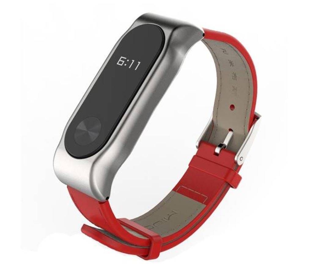 Band 2 Artificial Leather Strap - Red