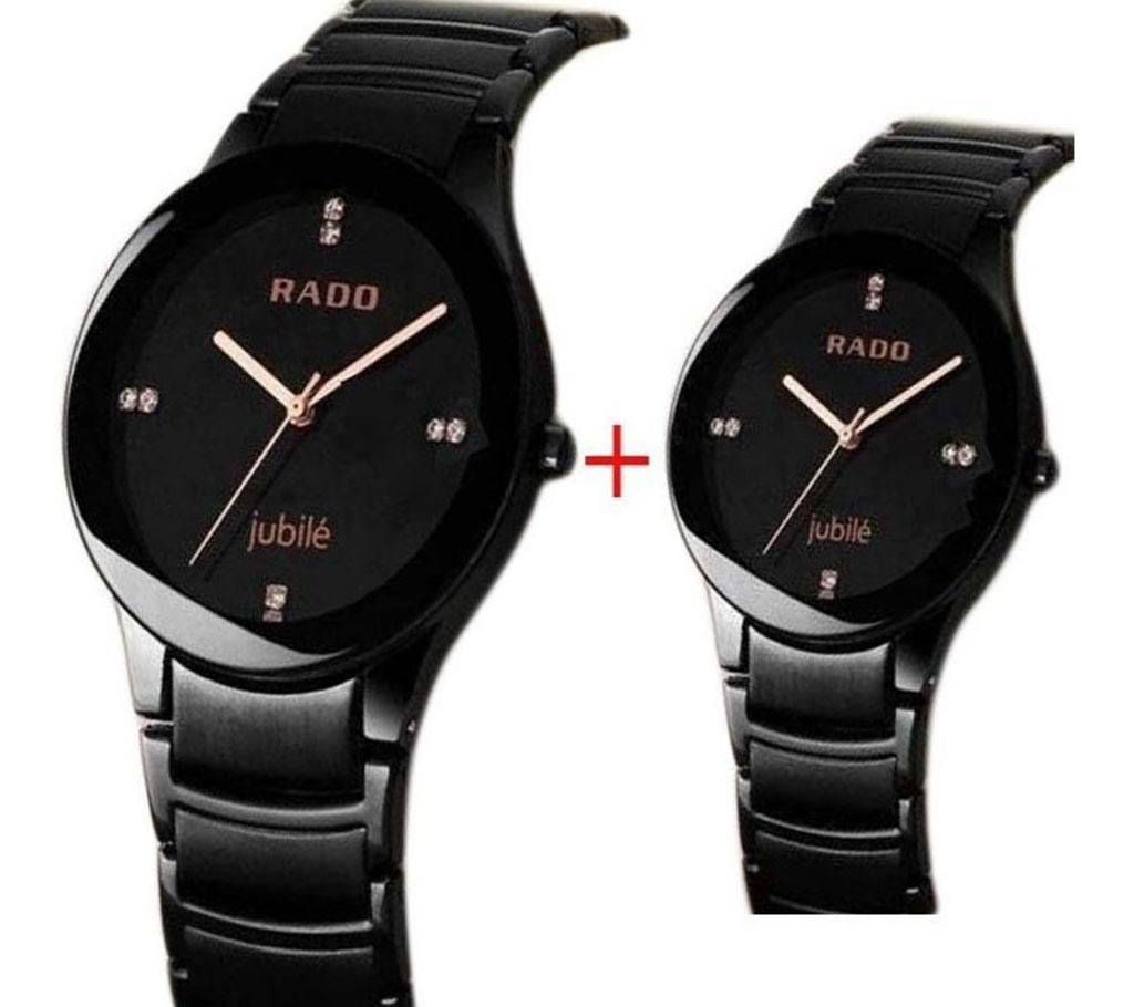 Rado Stainless Steel Couple Watch-Black (Copy)