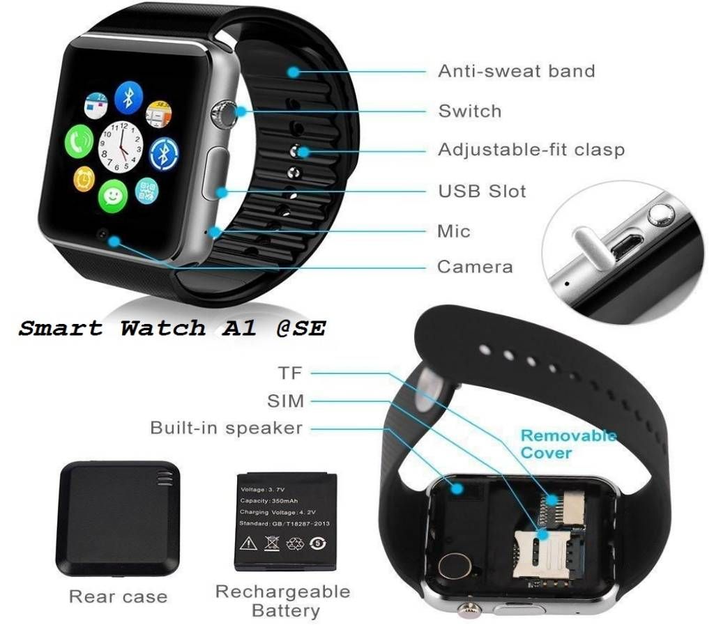 Smart Watch A1 SIM Supported