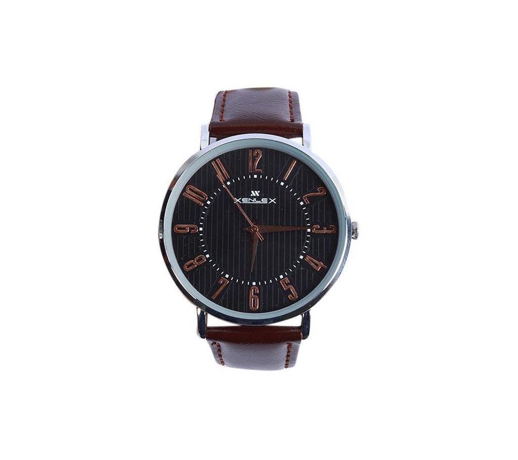 Chocolate Artificial Leather Analog Watch for Men