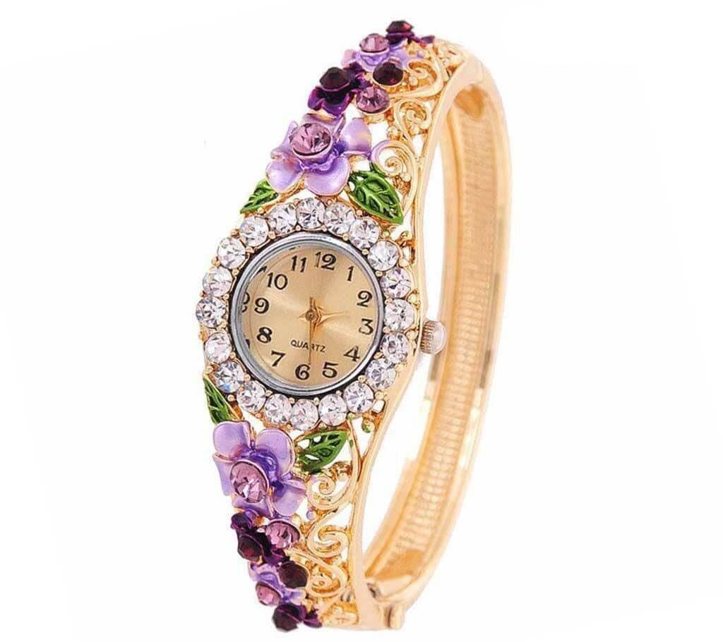 Golden dial wrist watch for ladies 