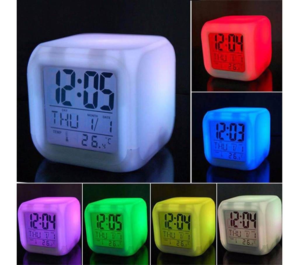 color changing LED Digital alarm clock- 1pc  
