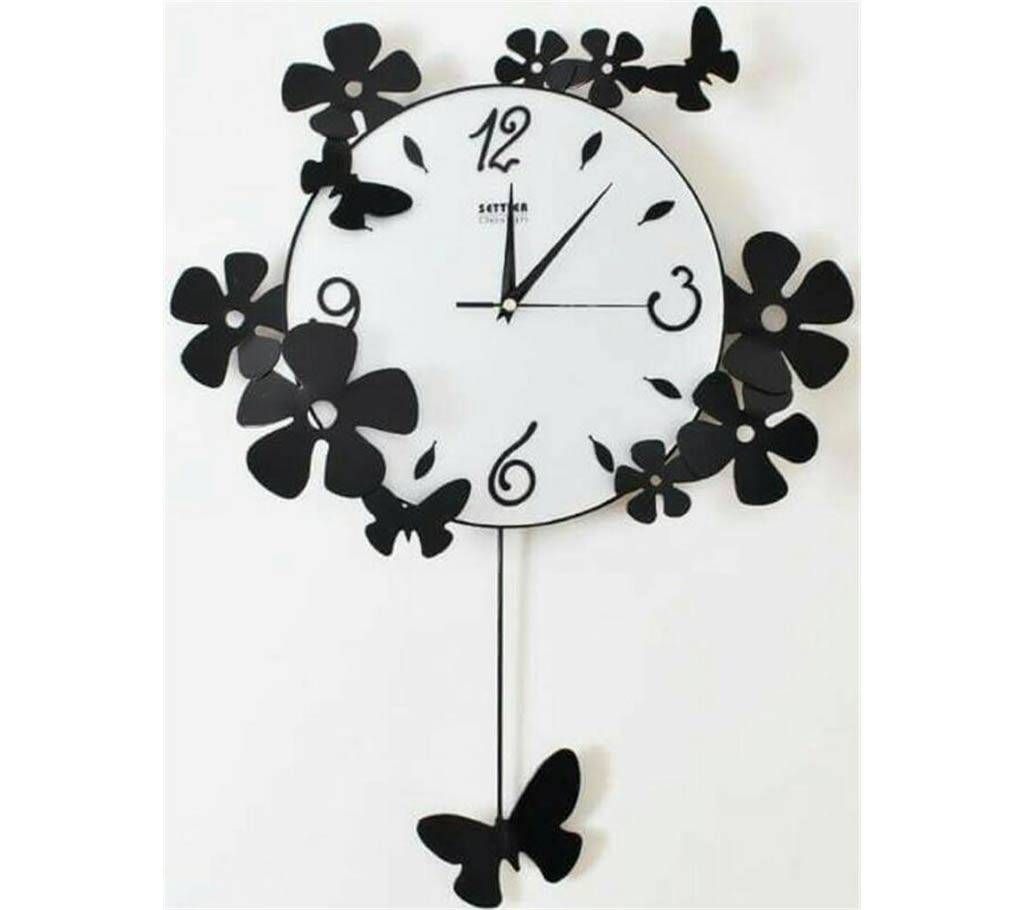 Flower Design Wall Clock