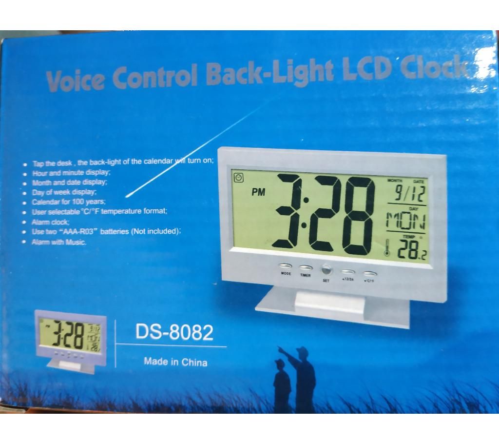 Voice Control Back light LCD Table Clock DS8082