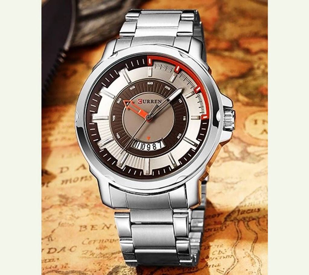 Curren Black Stainless Steel Wrist Watch for Men - 8229
