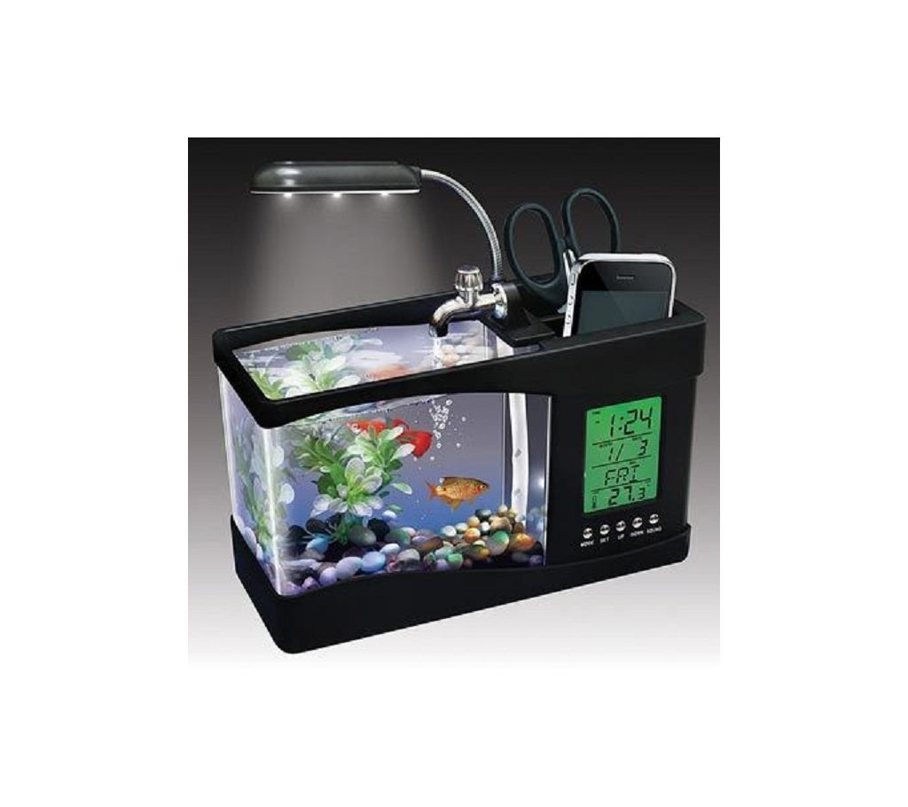 USB Desktop Aquarium and Digital Clock