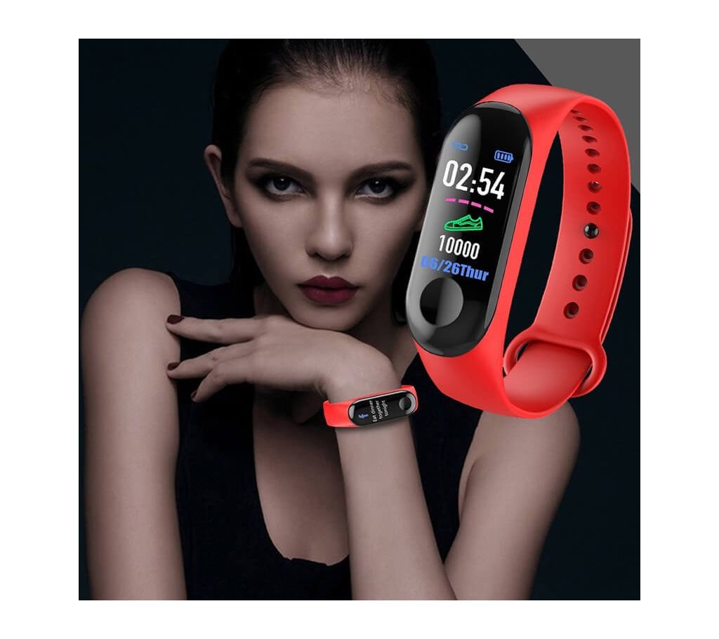 M3 Smart Bracelet Color-screen IP68 Fitness Tracker blood pressure Heart Rate Monitor Smart band Smart Watch Men For Android IOS