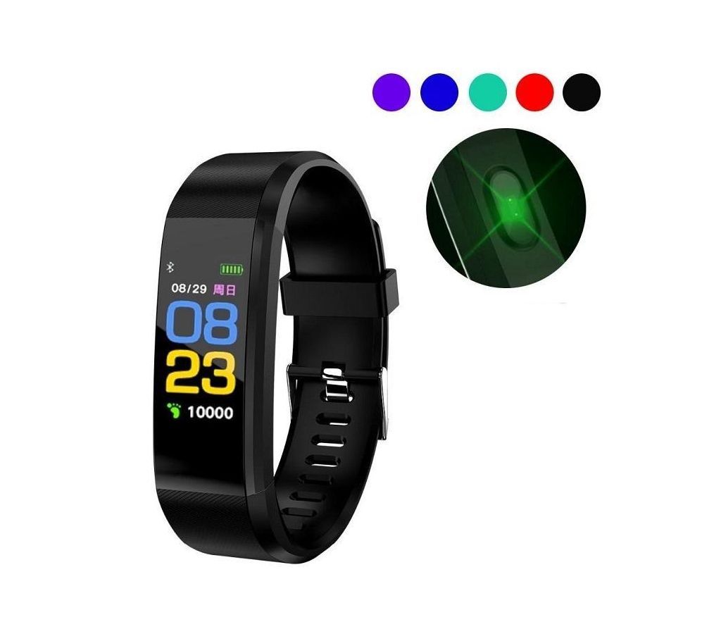 115 Plus Smart Wristband Heart Rate Monitor Blood Pressure Watch Pedometer Fitness Tracker Bracelet