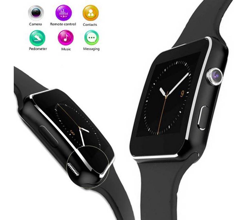 Curved display X6 smart watch sim supported 