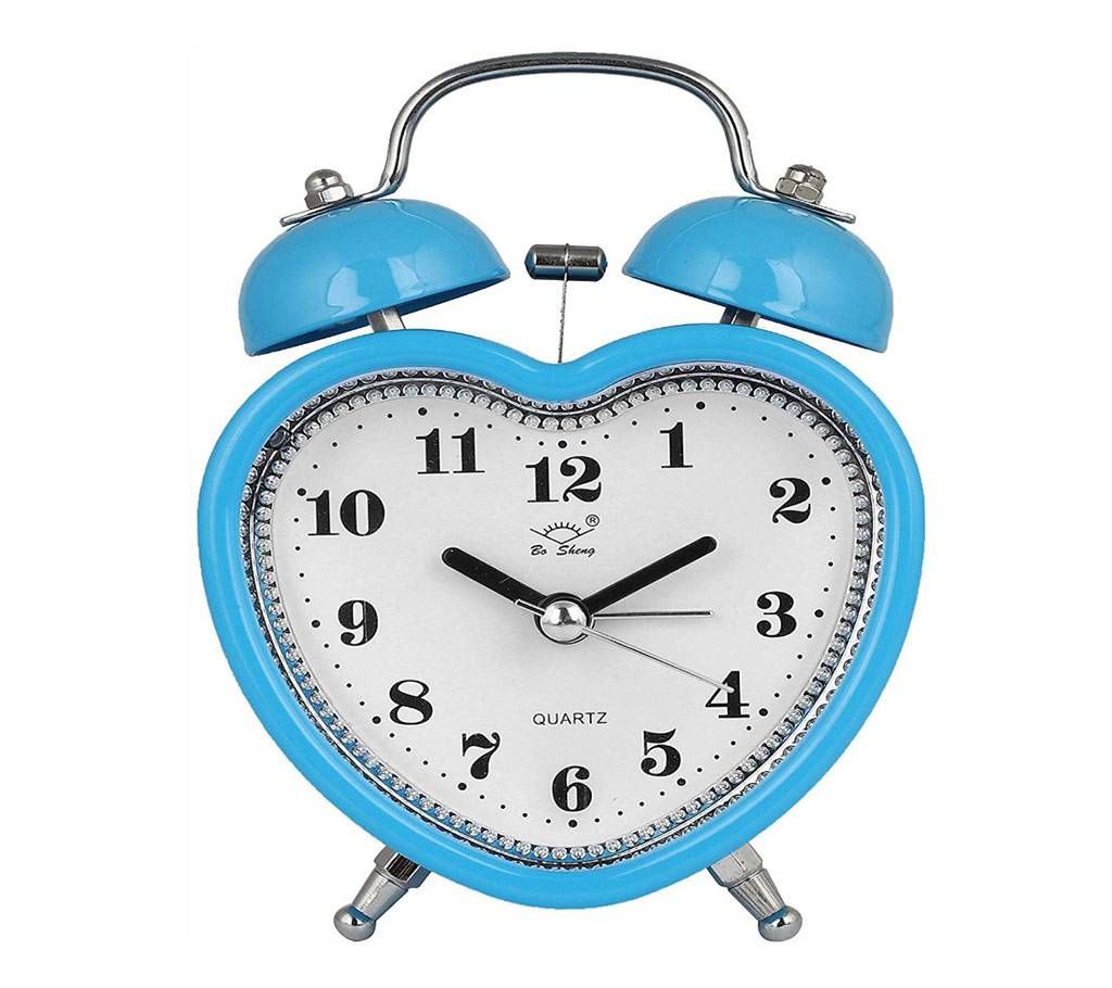 Love Retro Twin Bell Table Alarm Clock with Night Led Light (2830)