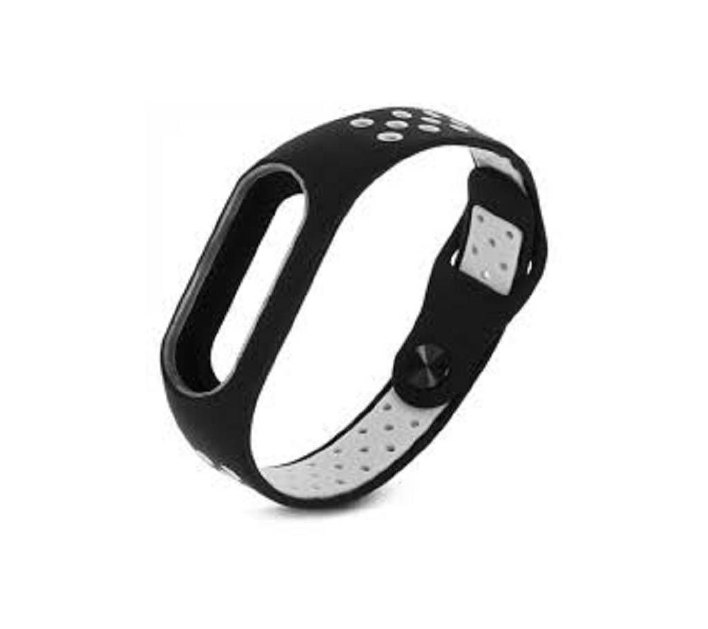 Silicone Strap Bracelet for Mi Band 2 - Black & Gray