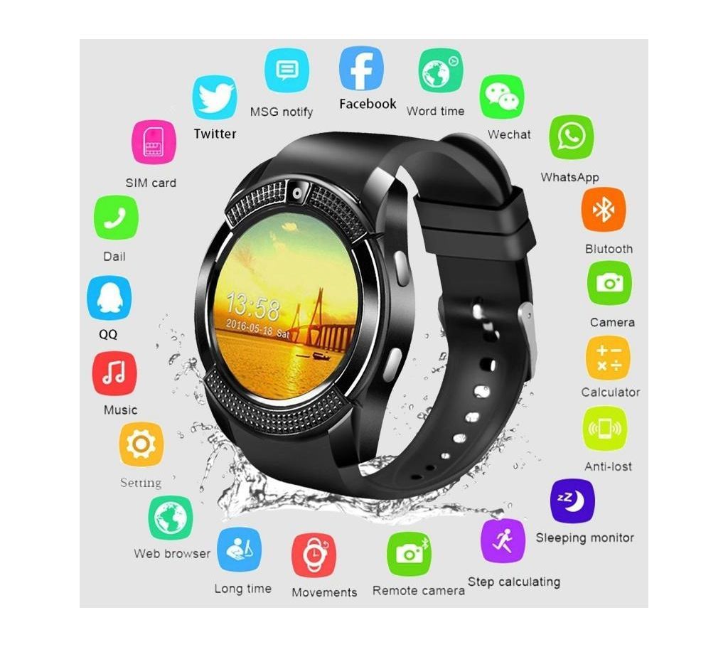 Smart Watch V8 Men Bluetooth Sport Watches - Multi Color - WLB
