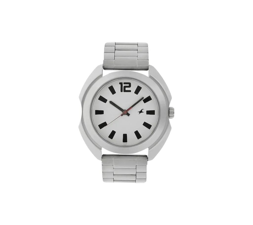 WHITE DIAL SILVER STAINLESS STEEL STRAP WATCH