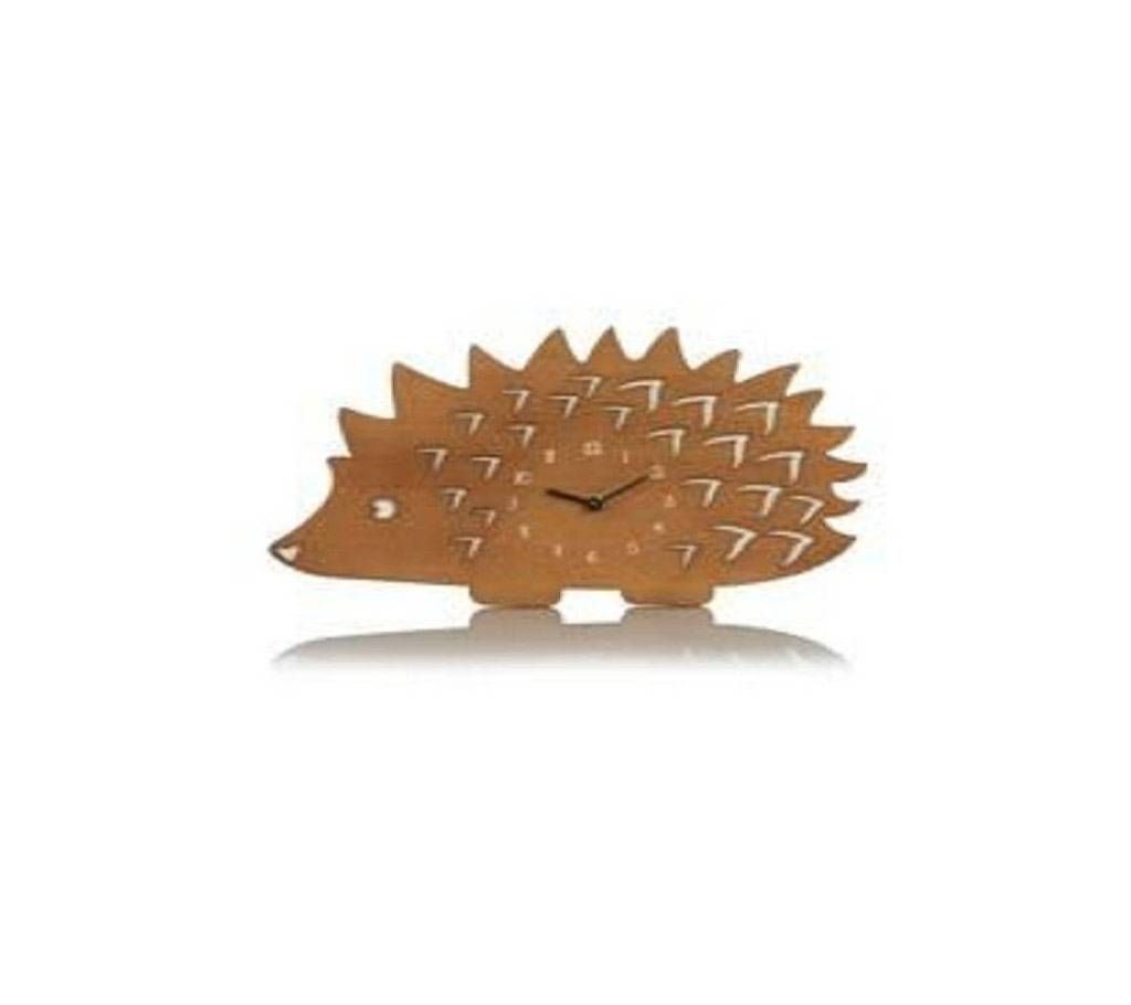Wooden hedgehog wall clock UK 