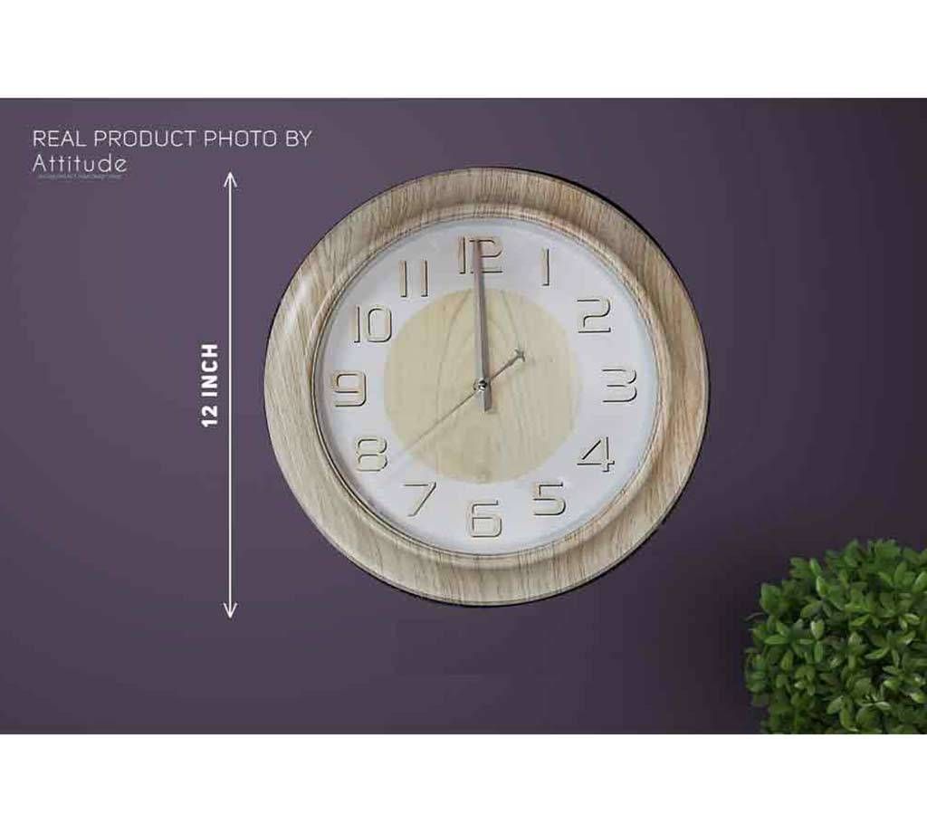 Light Golden Wood Premium Quality Wall Clock for Bedroom, Drawing Room & Offices