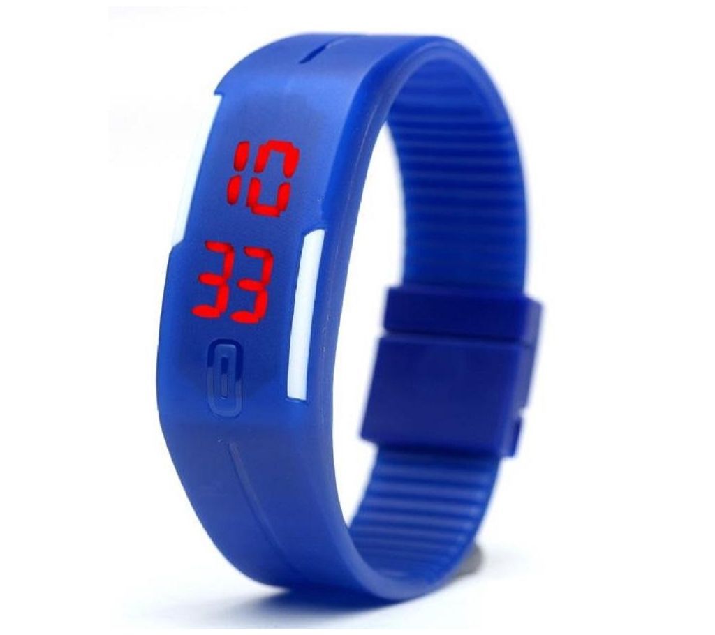 Blue Silicon Sports Watch