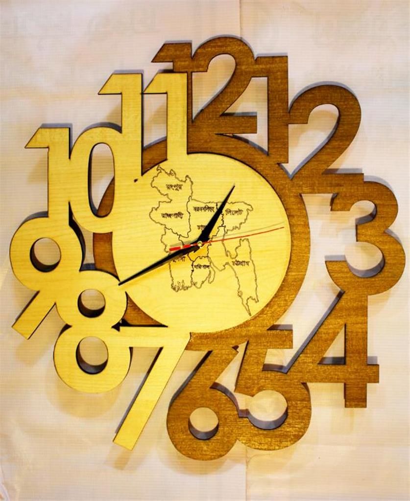 Wood and Melamine Wall Clock