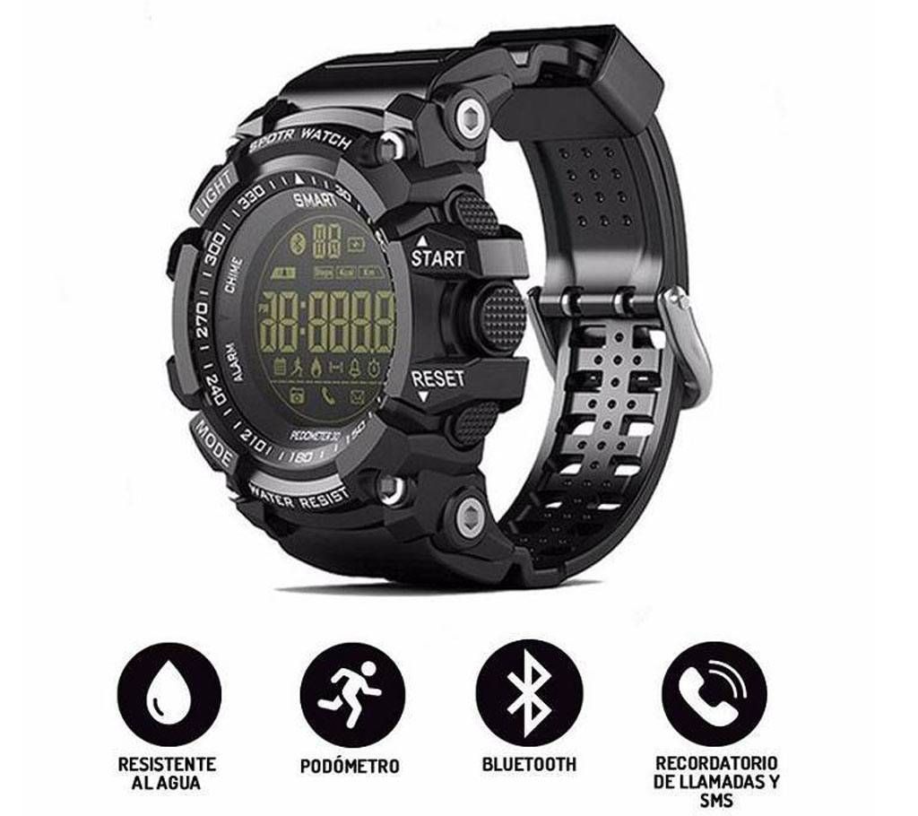 EX16 Bluetooth Waterproof Giarre Smart Watch- Black