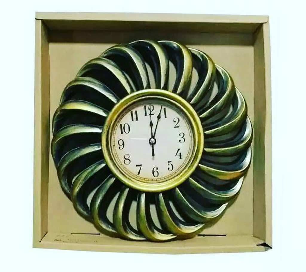 Antique Wall Clock Golden and Black