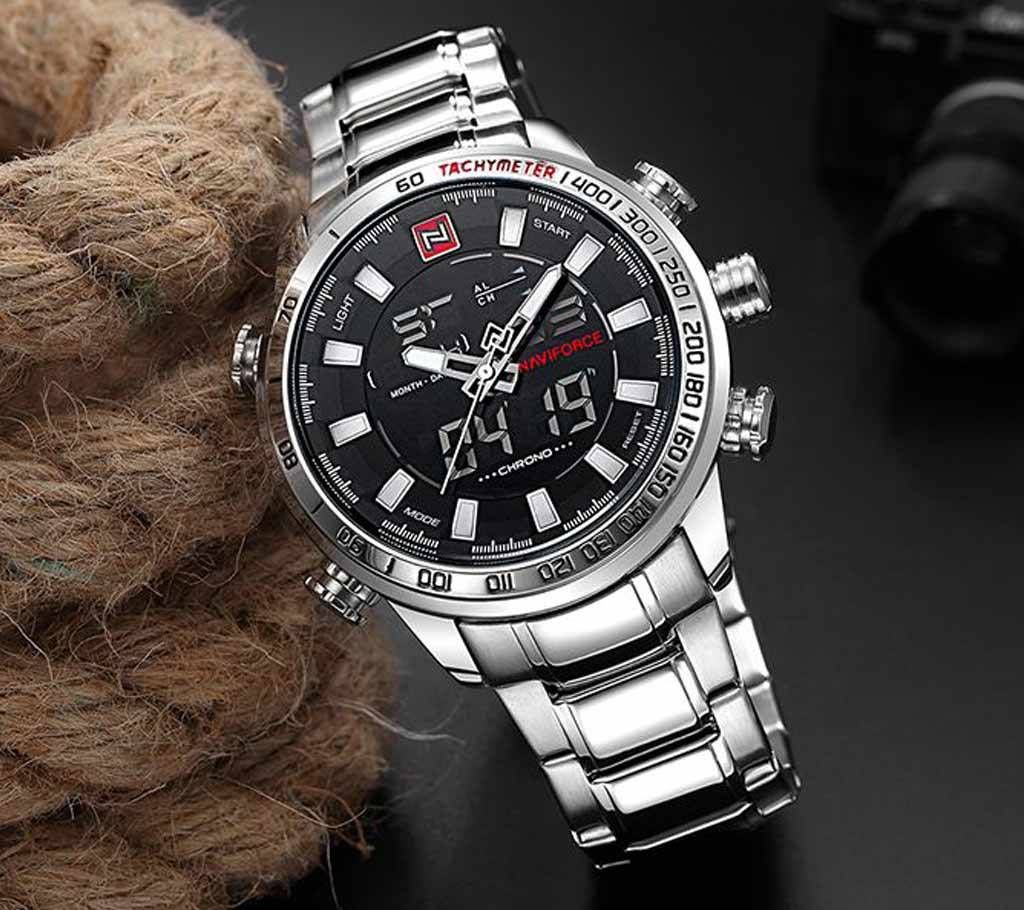 NAVIFORCE Top Luxury Brand Men Sports Watches Mens Full Steel Quartz Digital Clock Man Waterproof Wrist Watch Relogio Masculino