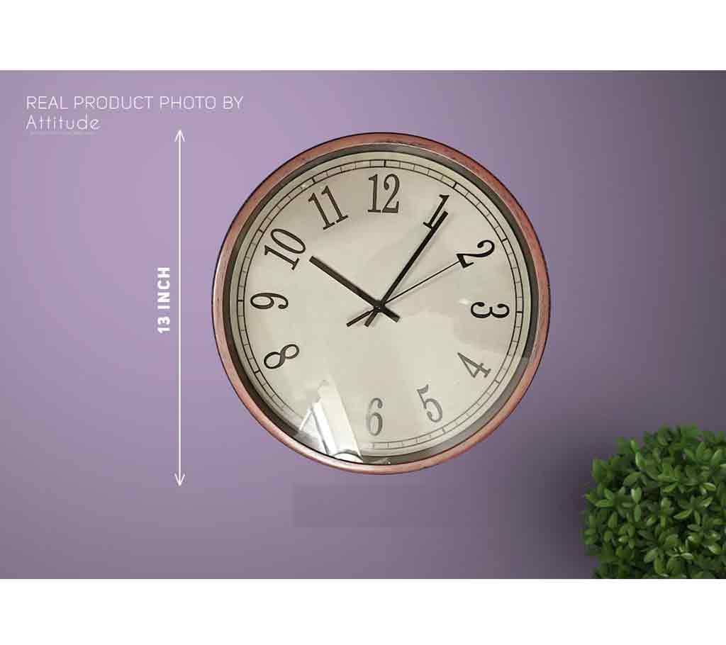 Matal Light Copper Premium Quality Wall Clock for Bedroom, Drawing Room & Offices