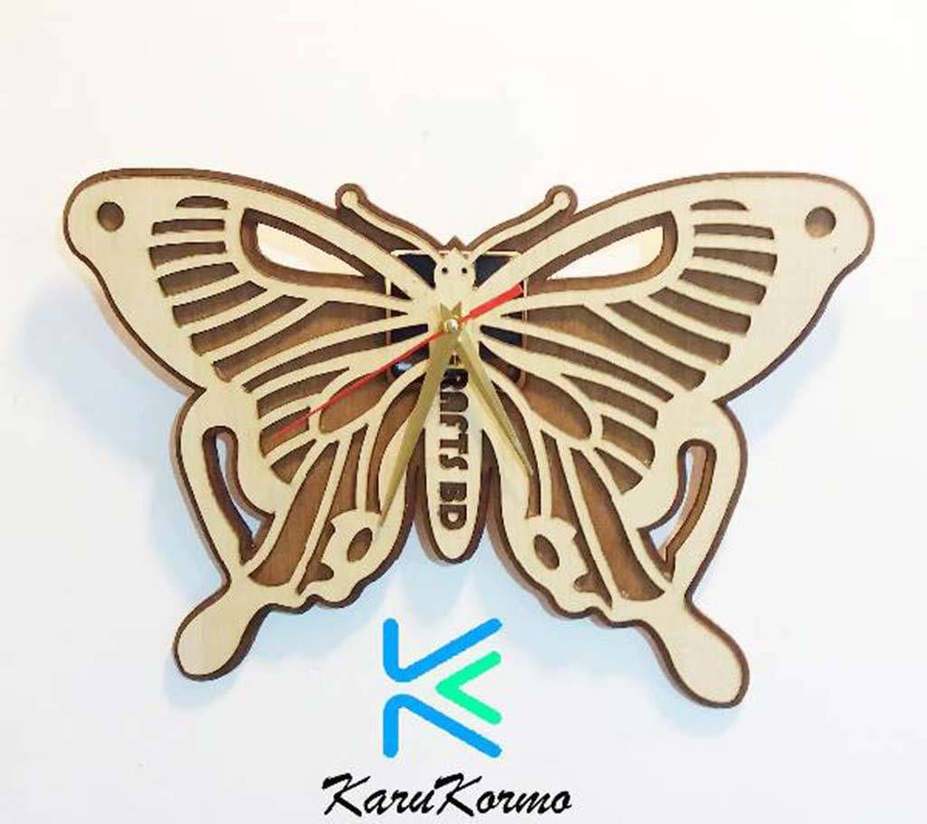 Butterfly Wooden Wall Clock