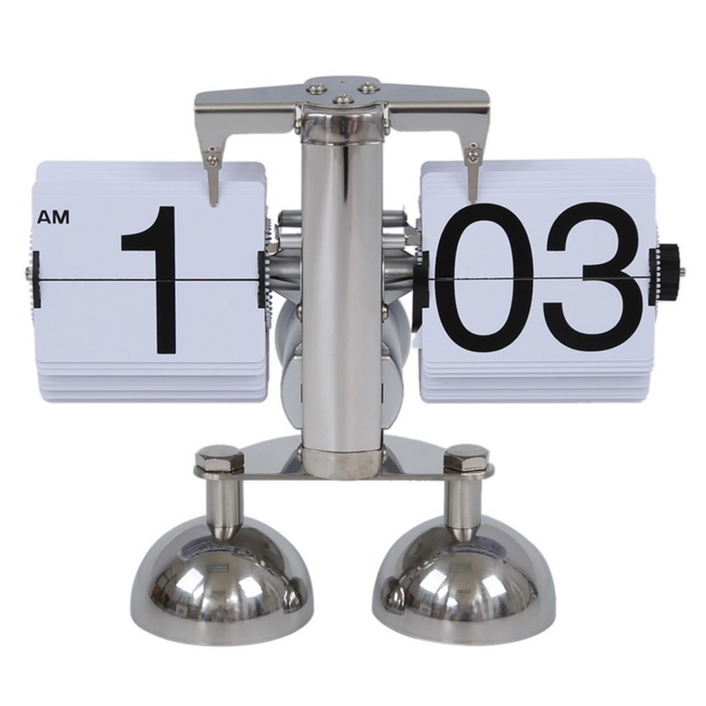 Retro Digital Auto Flipping Clock - White