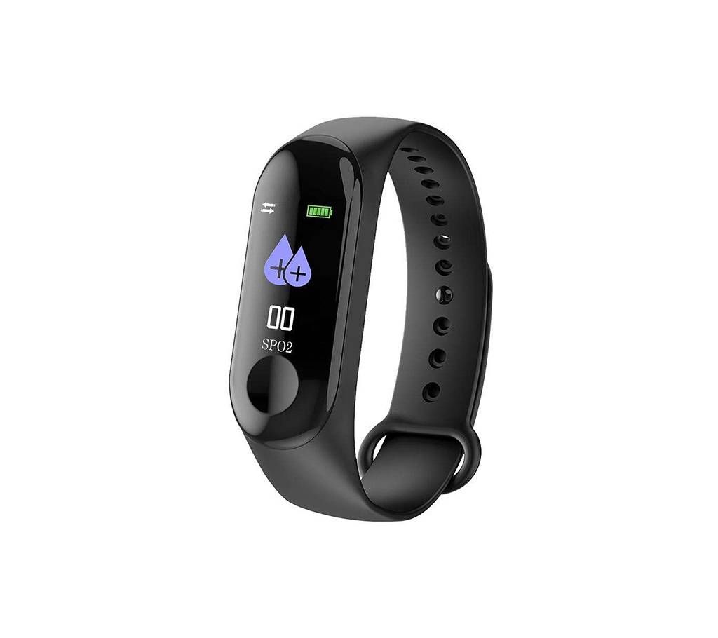 M3  Fitness Smart Wrist band  Bracelet Heart rate monitor Activity Tracker  for Men - Black