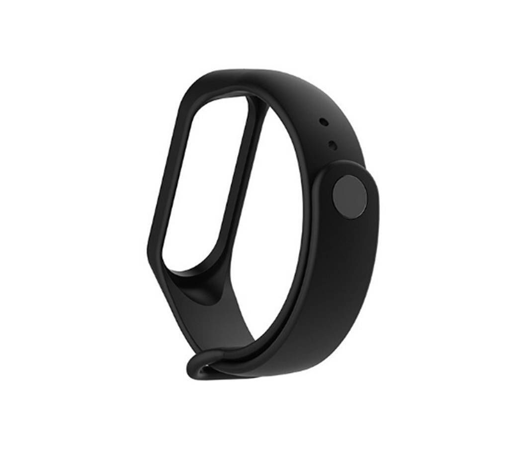 Replacement Strap Silicon Watch Band for Xiaomi Mi Band 3/4 Smart Bracelet - Black