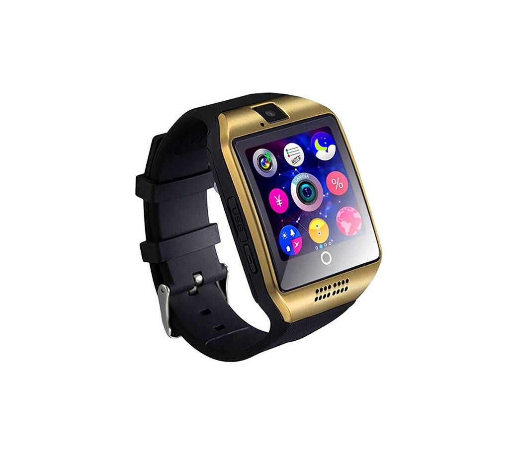 Q18 Bluetooth Smart Watch with Camera- Golden