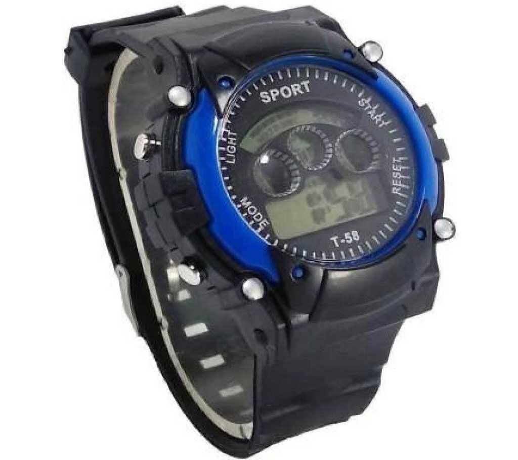 Rubber Strap Digital Watch For Kids-Black & Blue