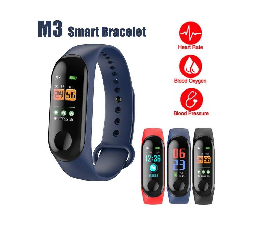 M3 Heart rate and Blood Pressure Smart Fitness Band IP67 Waterproof Smartband Fitness Tracker