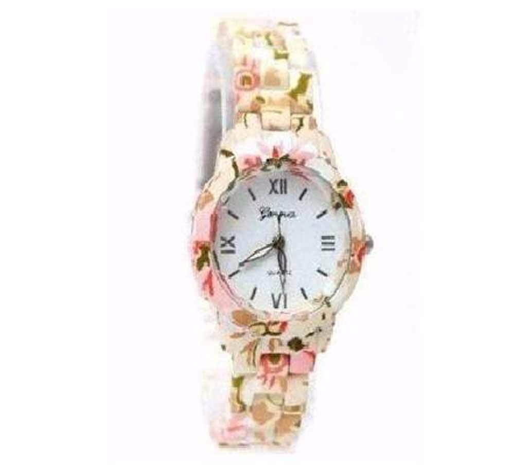 Floral Design Ladies Wrist Watch