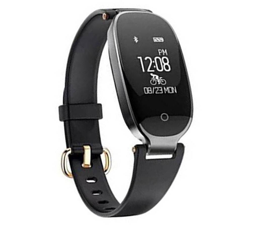 S3 Bluetooth Waterproof Woman Smart Bracelet Watch- Black