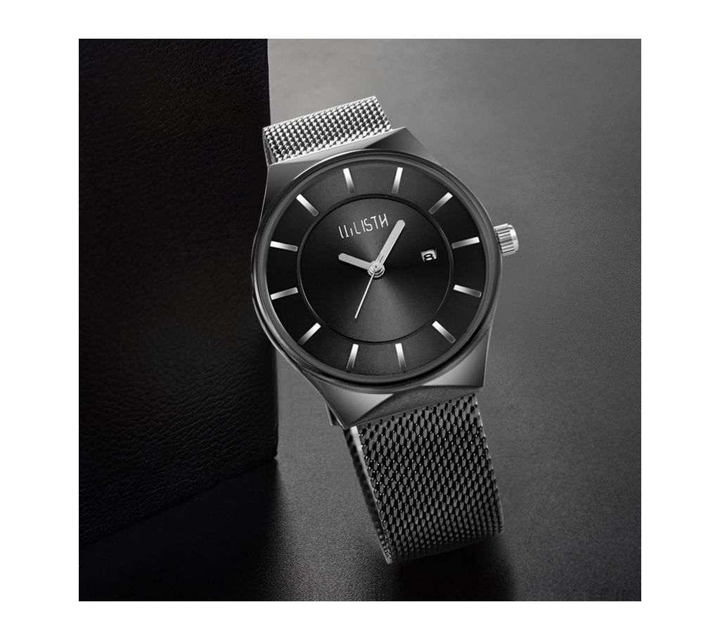 WLISTH Ladies Full Black Slim Body Quartz Calendar Date Wrist Watch