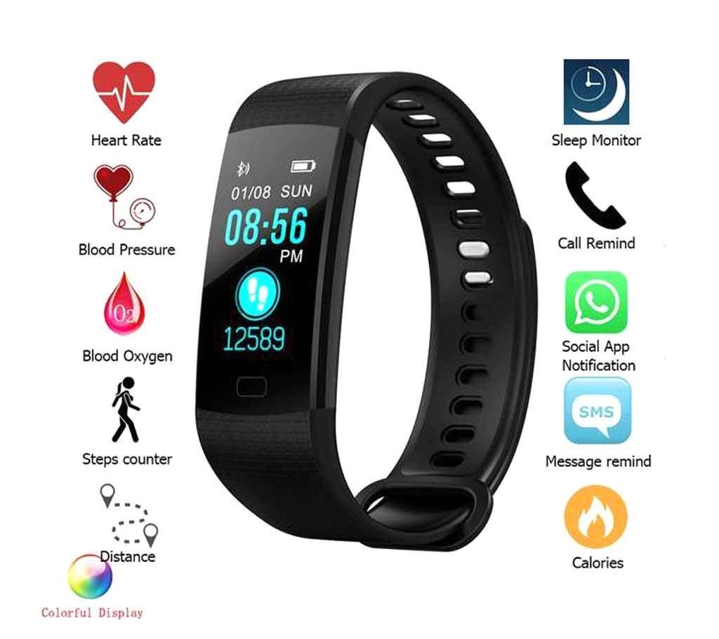 Y5 Smart Wirstband Bluetooth Smart Bracelet - Black