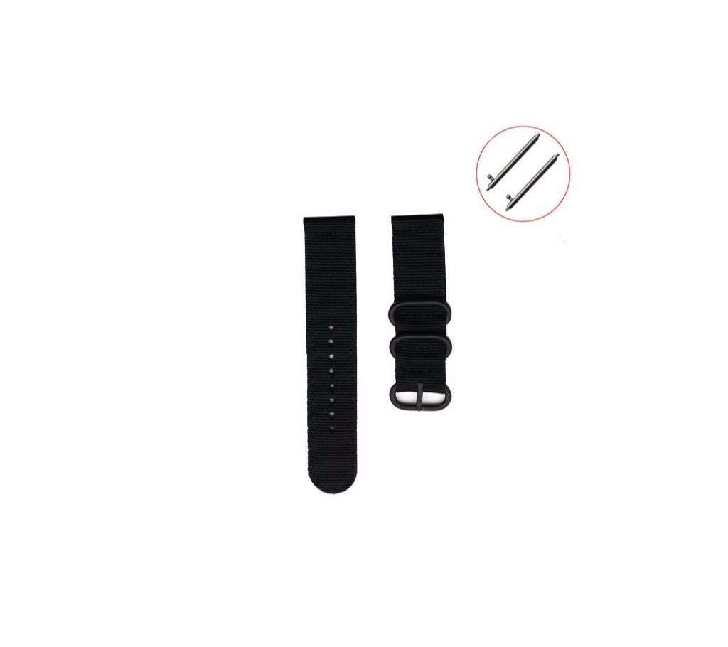 20mm Military Nylon Wrist Band Strap For Watch- Stainless Steel Buckle