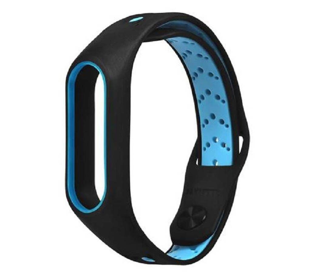 Silicone Strap Bracelet for Xiaomi Mi Band 2 - Black and Blue
