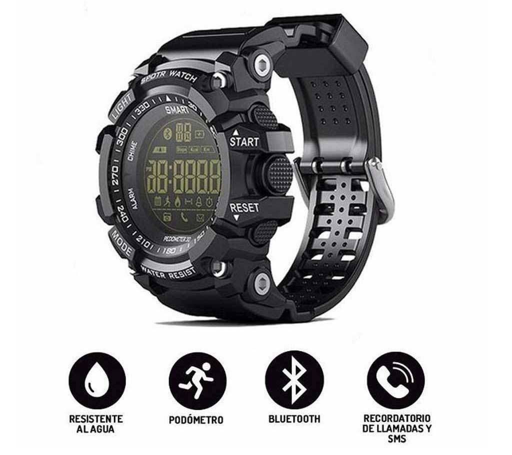 Bluetooth Water-Proof Smart Gear Watch EX16 - Black Simless 
