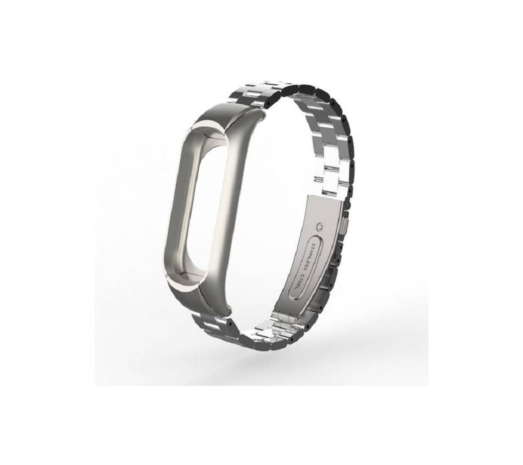 Screwless Metal Stainless Steel Strap for Xiaomi Mi Band 3 - Silver