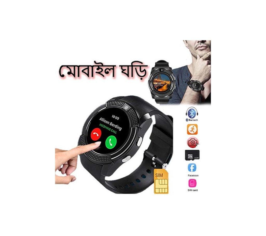 SIM Support Smart Watch-V8
