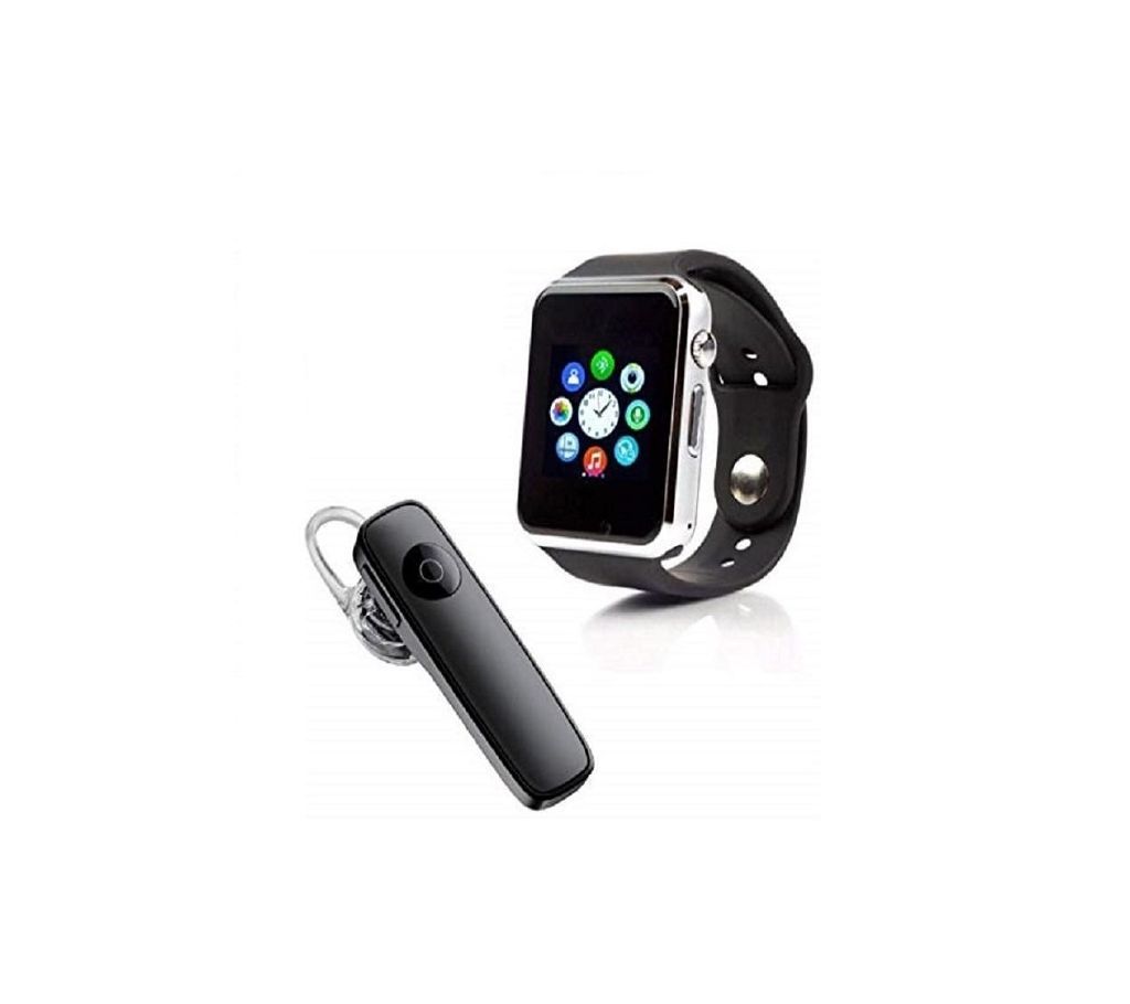 Combo of A1 one Smart Watch and Bluetooth Headset-  WLB