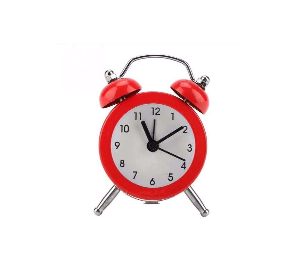 Portable Mini Cute Metal Alarm Clock with Battery
