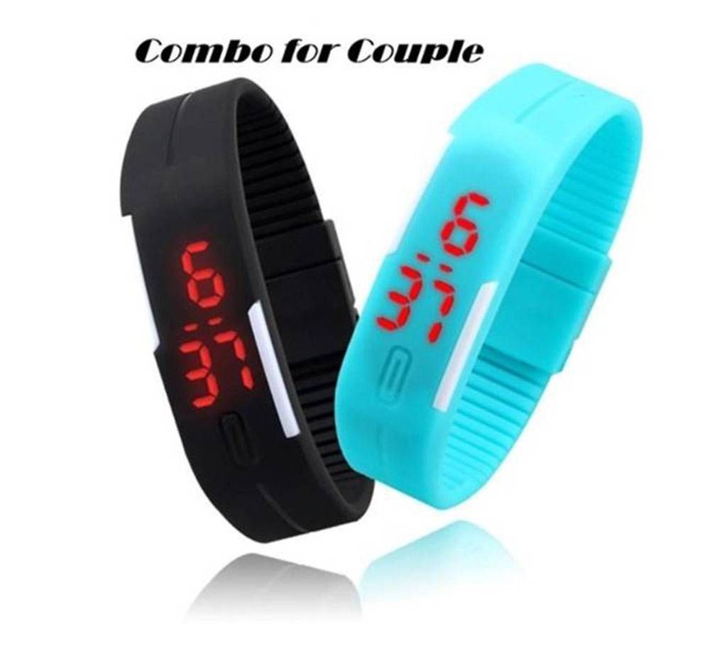 Combo for Couple Stylish LED bracelet Watch