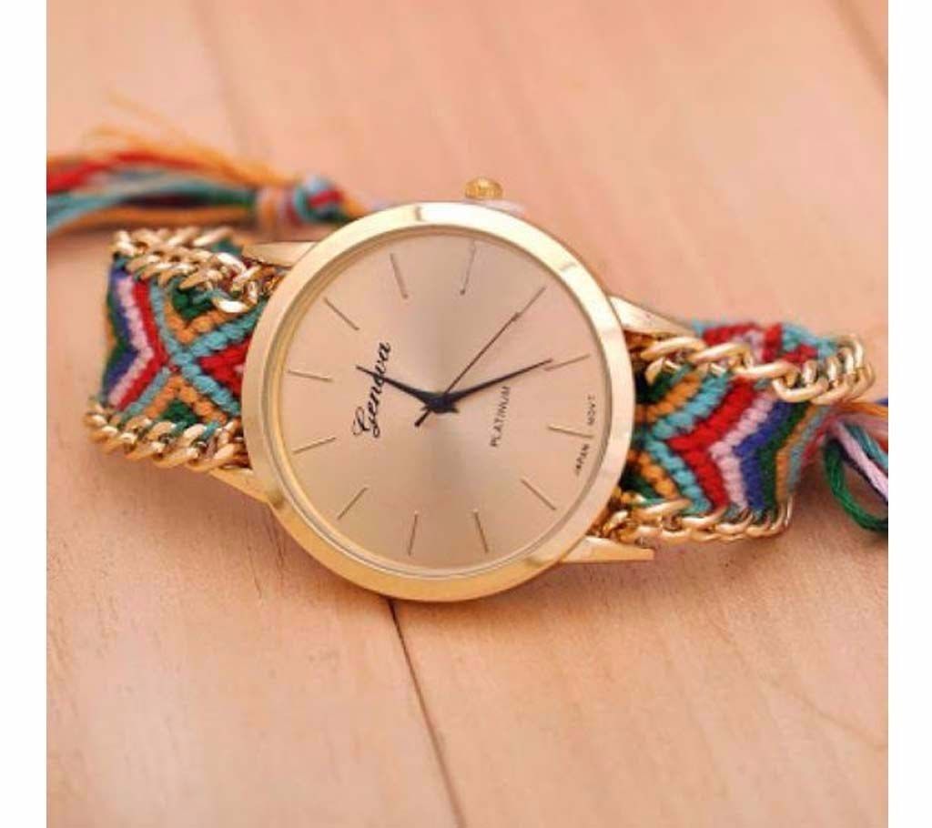 Ladies braid style bracelet watch 