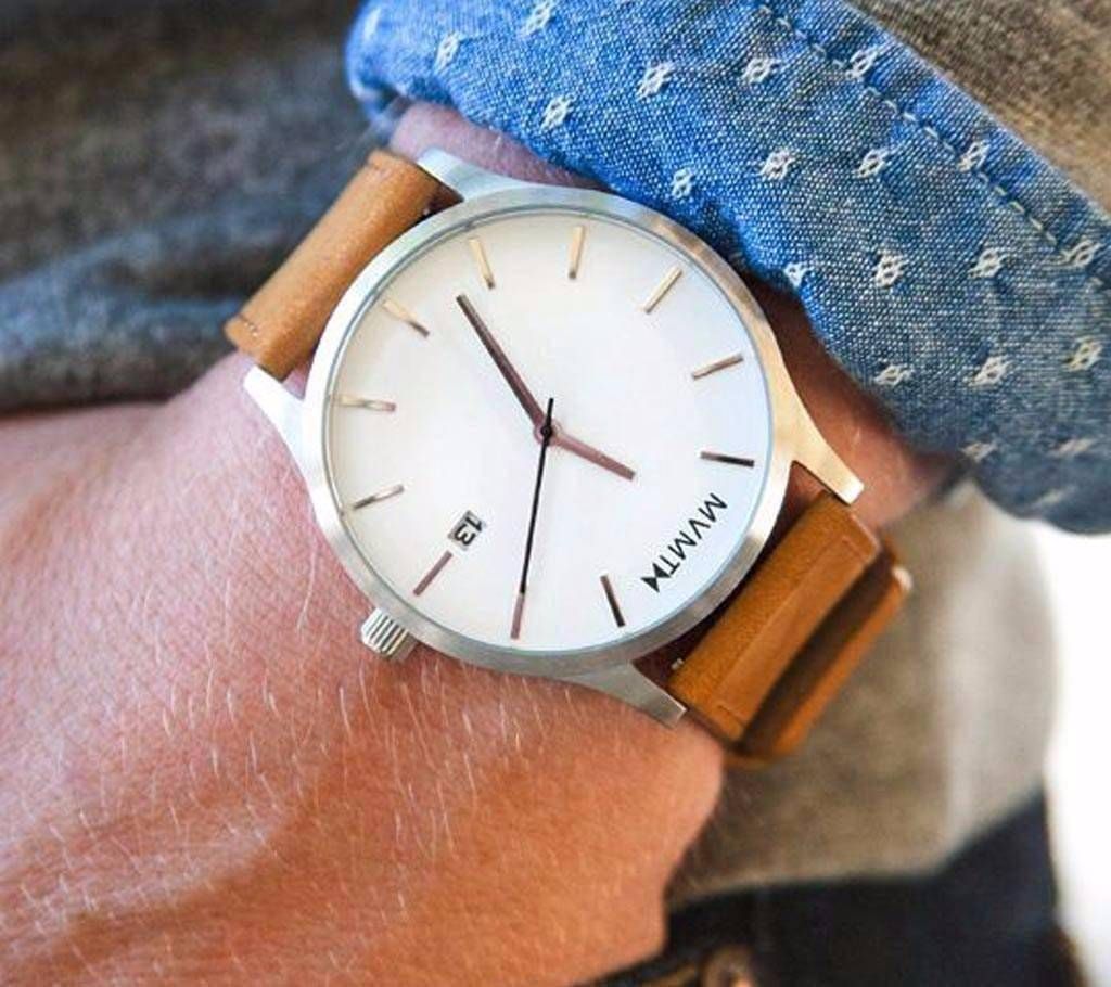 Brown Strap Leather Analog Review for Men